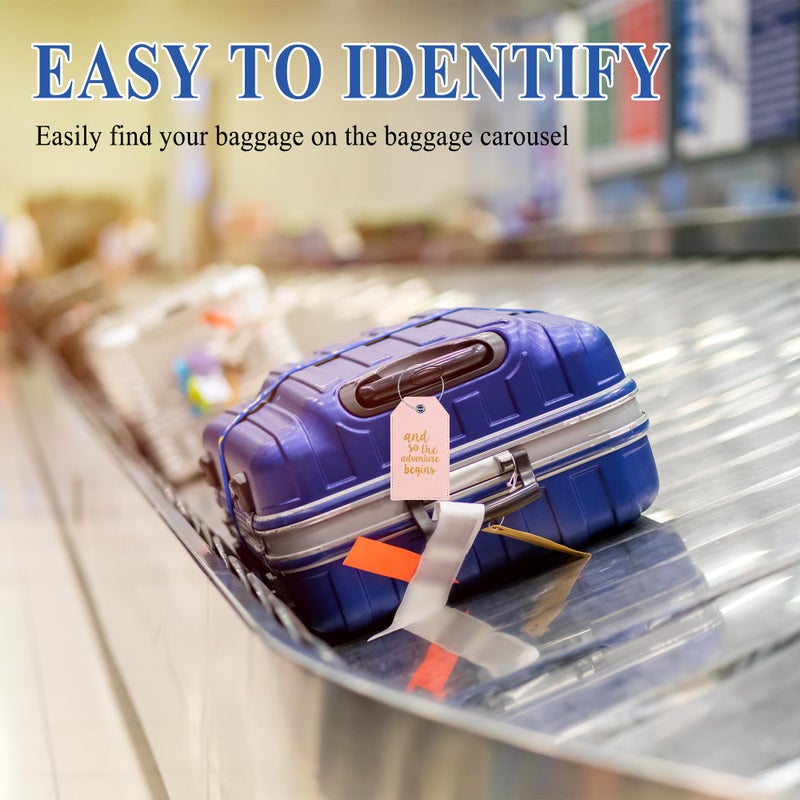 Casmonal Luggage Tag & Personalized Luggage Tags for Suitcases Leather Bag Tags for Backpacks Handbag School Instrument with Name ID Label Travel Essentials, Unique Fun Pink Baggage Tags 2 Pack - Image 2